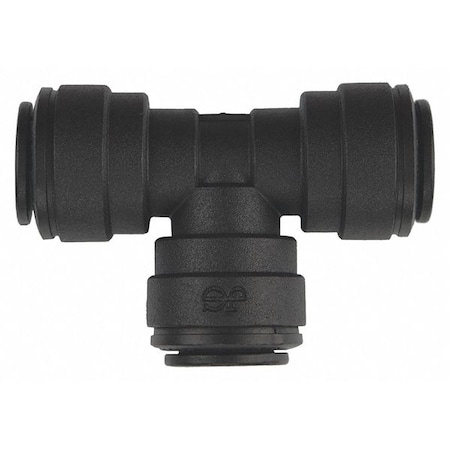 John Guest Push-Fit Tee Fitting, 3/8 in Tube Size, Polypropylene, Black, 10 PK PP0212E