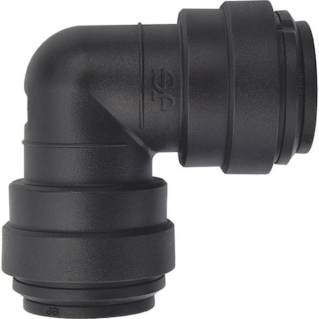 John Guest Push-Fit Elbow Fitting, 1/2 in Tube Size, Polypropylene, Black, 10 PK PP0316E