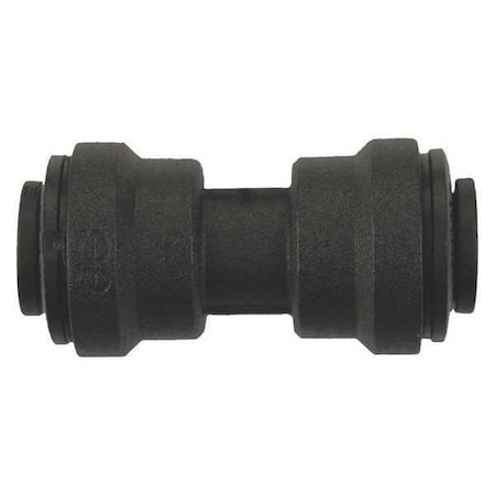 John Guest Push-Fit Union Fitting, 1/4 in Tube Size, Polypropylene, Black, 10 PK PP0408E