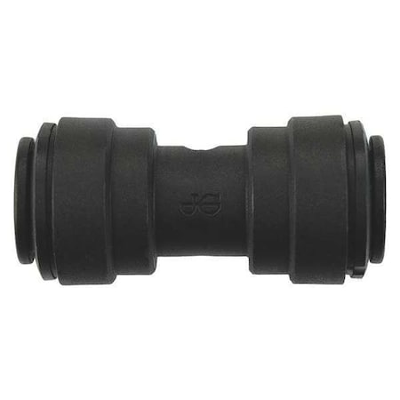 John Guest Push-Fit Union Fitting, 3/8 in Tube Size, Polypropylene, Black, 10 PK PP0412E
