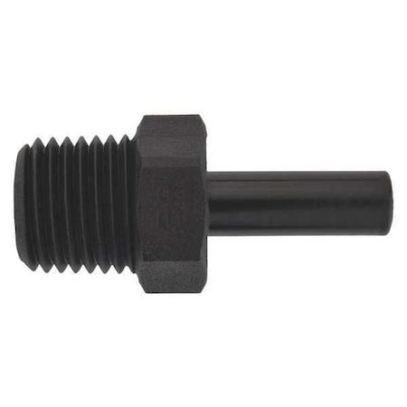 John Guest Push-Fit Adapter Fitting, 1/4 in Tube Size, Polypropylene, White, 10 PK PP050822E