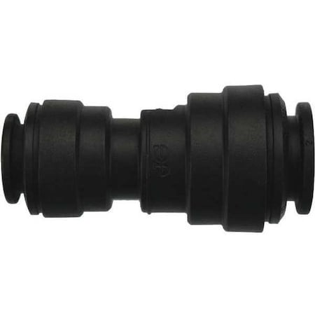 John Guest Push-Fit Union Fitting, 1/2 in, 3/8 in Tube Size, Polypropylene, Black, 10 PK PP201612E