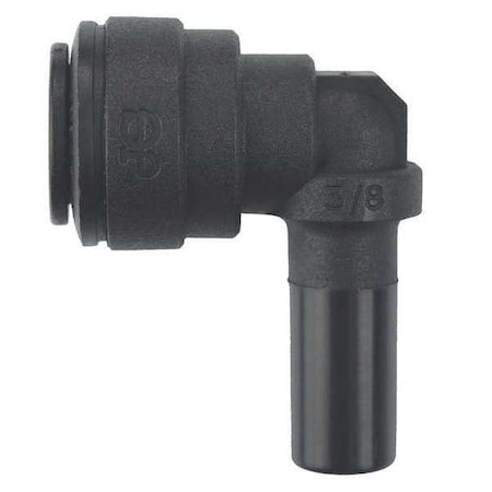 John Guest Push-Fit Elbow Fitting, 3/8 in Tube Size, Polypropylene, Black, 10 PK PP221212E
