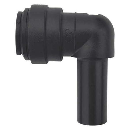 John Guest Push-Fit Elbow Fitting, 1/2 in Tube Size, Polypropylene, Black, 10 PK PP221616E