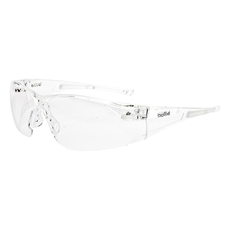 Bolle Safety Rush, Safety Glasses, Anti-Fog, Anti-Static & Anti-Scratch, Clear Lens, Clear Frame, Frameless 40070