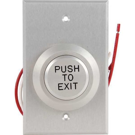 Dortronics Push to Exit Button, 24VDC, Wt/Blk Button W5287-P23DAxE1
