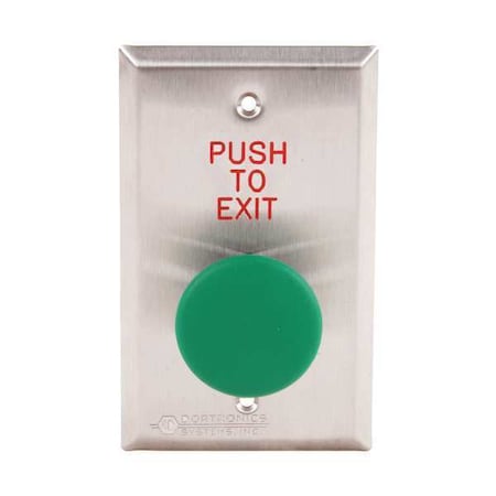 DORTRONICS Push to Exit Button, 125VAC, Green Button 5211-MP23DA/GxE1