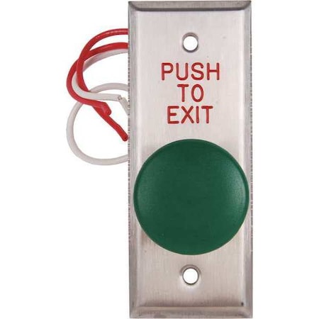 Dortronics Push to Exit Button, 125VAC, Green Button N5211-MP23DA/GxE1
