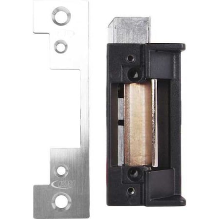 Rutherford Electric Door Strike, Stainless Steel, Brushed, Includes: Fasteners, Standard Mounting Tabs 4114-05 32D