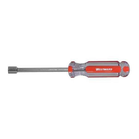 Westward Nut Driver, Metric, Solid Round, 6.0mm 401L28