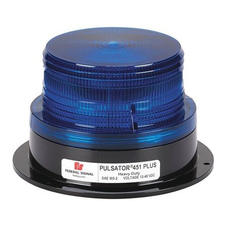 Federal Signal Beacon Light, Blue, 4" H, 6-1/2" dia. 211823-03