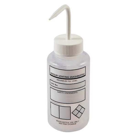 DYNALON Wash Bottle, White, Vented, 500mL, PK3 506475-0002