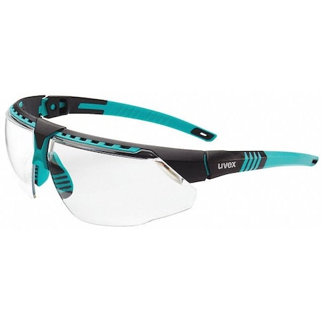 Uvex Avatar, Safety Glasses, Anti-Fog & Anti-Scratch, Clear Lens, Teal Frame, Half-Frame S2880HS