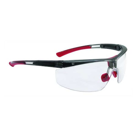 Honeywell North North Adaptec, Safety Glasses, Anti-Fog & Anti-Scratch, Clear Lens, Black/Red Frame, Half-Frame T5900WTKHS