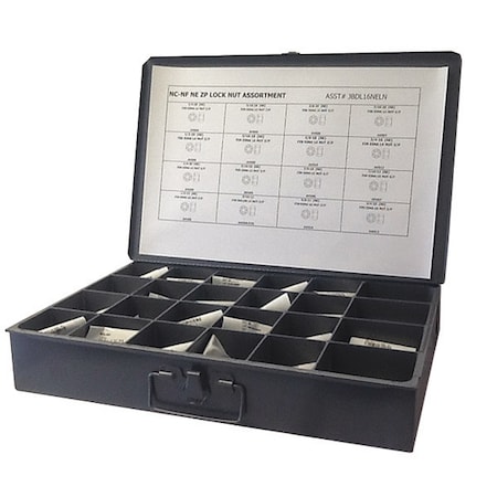 Zoro Select Nut Assortment, Nylon Insert, 450 pcs. JBDL16NELN