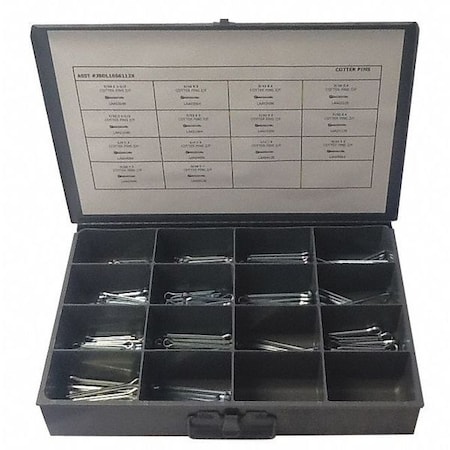 Zoro Select Pin Assortment, 14 Sizes, 225 pcs. JBDL16S6112X