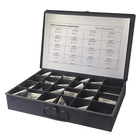 Zoro Select Pin Assortment, 16 Sizes, 80 pcs. JBDL16UCP05