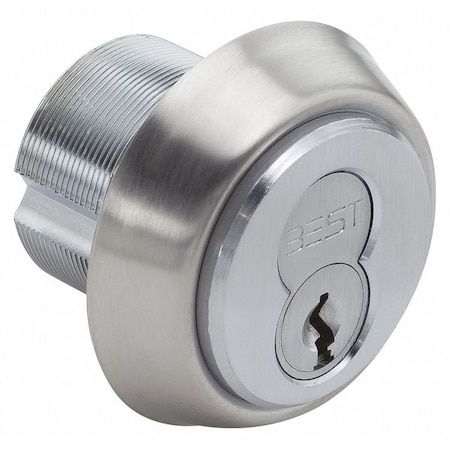 Best Lockset Cylinder, Satin Chrome, 1-7/8" to 2-1/2" For Door Thickness, 0 Number of Keys 1E74C181RP5626