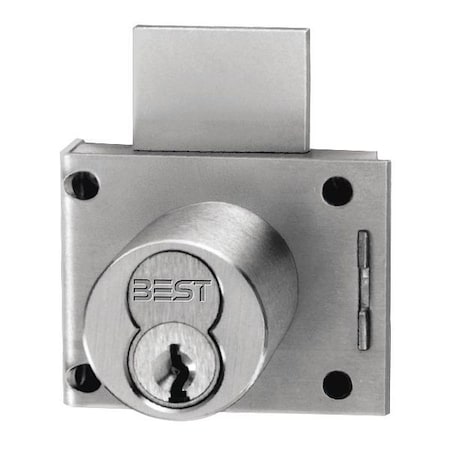 Best Coin Box Lock, Silver, Steel, 2-1/8" W 3L7RD2625