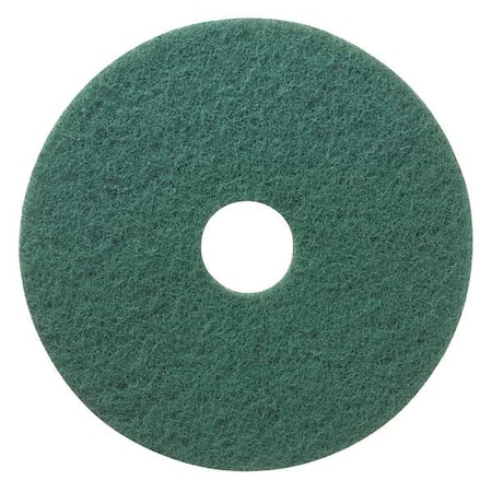 Tough Guy Buffing and Cleaning Pad, 20 In, 3 3/4 in Center Hole, Green, PK5 402W24