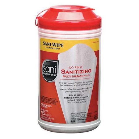 Sani Professional Sanitizing Wipes, Canister, 95 Wipes, PK6 P56784