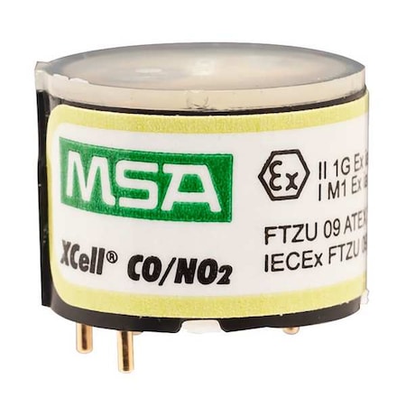 Msa Safety Replacement Sensor, Detects NO2, CO 10121217