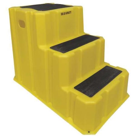 Dpi Step Stand, 3 Steps, 500 lb Load Capacity, 29 in Overall Height, Polyethylene, Yellow NST3-14