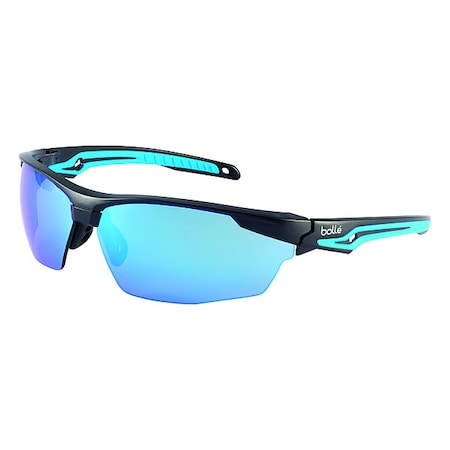 Bolle Safety TryOn, Safety Glasses, Anti-Fog, Anti-Static & Anti-Scratch, Blue Flash Lens, Blue/Black Frame 40304