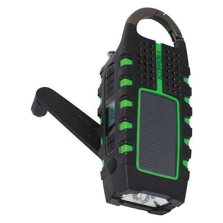 Eton Portable Weather Radio, Green, 6-1/2" L NSP101WXGR