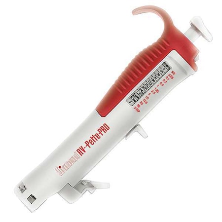 Globe Scientific Pipettor, White/Red, Plastic, 5000uL 3917