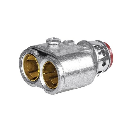 Raco AC Connector, 3/8 in, Push-In, Die Cast Zinc, Red 4040RAC