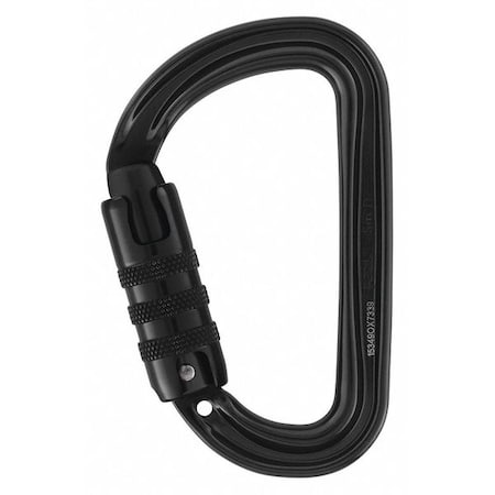 Petzl Carabiner, Triact-Lock, 3" Length, 7/8" Gate Opening, Aluminum, Black M39A TLN