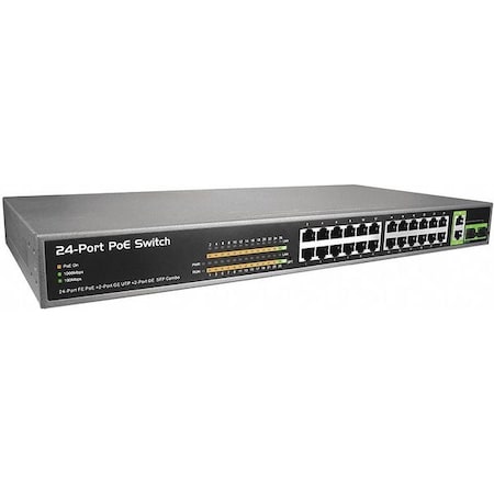 Bv Tech PoE Switch, Camera Inputs 24, 11-13/16