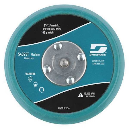 Dynabrade Disc Backup Pad, 5" Dia., Max. 13,000 RPM 54325