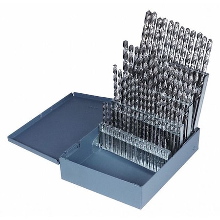 Cleveland 60PC CLE-MAX Jobber Length Drill Set Cleveland 2002G Bright HSS RHS/RHC No 1-No 60 C00934