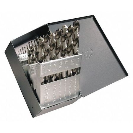 Cleveland 29PC CLE-MAX Jobber Length Drill Set Cleveland 2002G Bright HSS RHS/RHC 1/16-1/2x1/64 C72198