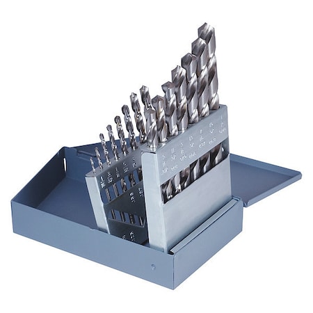 Cleveland 15PC CLE-MAX Jobber Length Drill Set Cleveland 2002G Bright HSS RHS/RHC 1/16-1/2x1/32 C72199