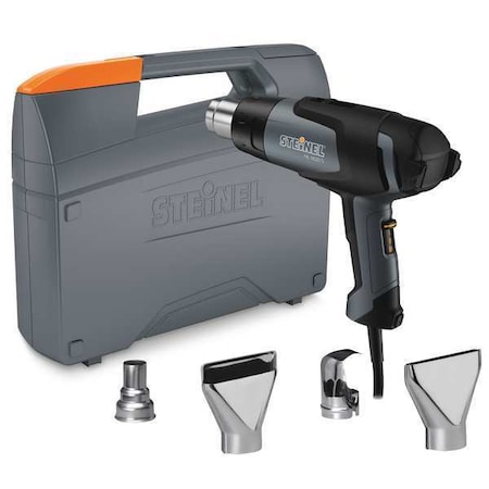 Steinel Heat Gun Kit, Corded Powered, 120V AC, Adjustable Temp. Setting, 1,400 W Watt, Pistol-Grip Handle GPKHL1820