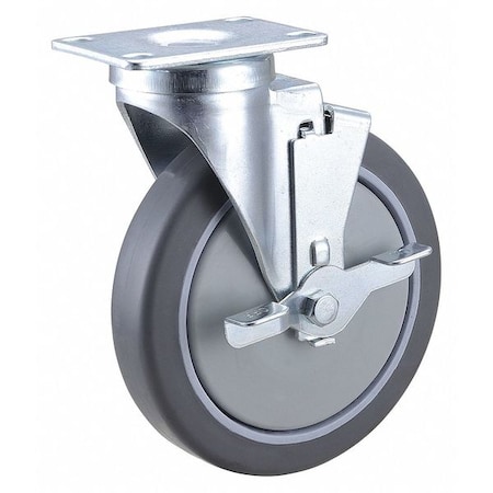 Zoro Select Plate Caster, 6" Wheel Dia, 150 lb. 406P72