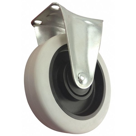 Zoro Select Plate Caster, 5" Wheel Dia, 400 lb., Rigid 406P65