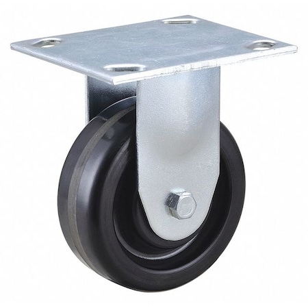 Zoro Select NSF-Listed Plate Caster, 4" Wheel Dia, 350 lb., Rigid 406P69