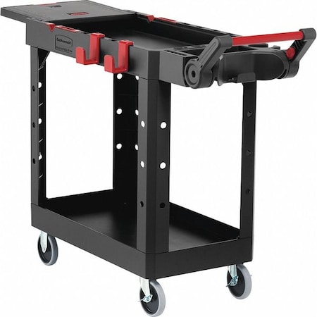 Rubbermaid Commercial Adaptable-Design Utility Cart with Deep Lipped Plastic Shelves, Structural Foam, 2 Shelves, 18 in W 1997206