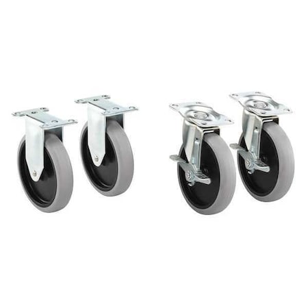 Rubbermaid Commercial Caster Set, Rubber, 125 lb. Load Cap. 1997371