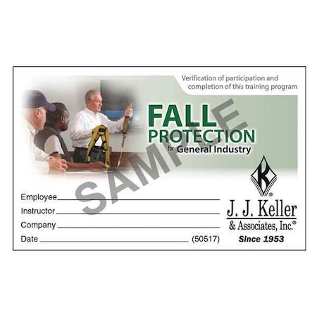 JJ KELLER Wallet Card, Fall Safety, PK50 50517