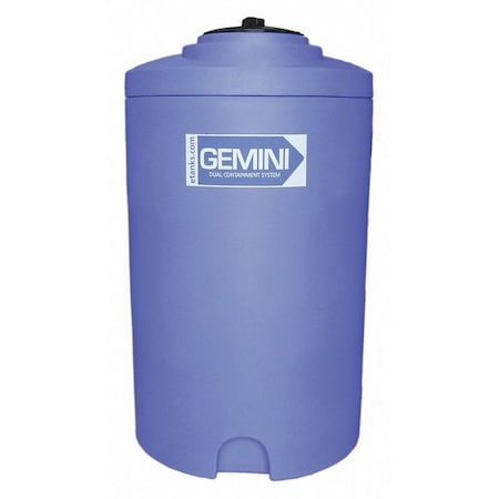 Peabody Engineering Storage Tank, Double Wall Vertical, LDPE 1.9, Blue, 65 Gal 01-29922