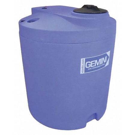 Peabody Engineering Storage Tank, Double Wall Vertical, LDPE 1.9, Blue, 90 Gal 01-30296