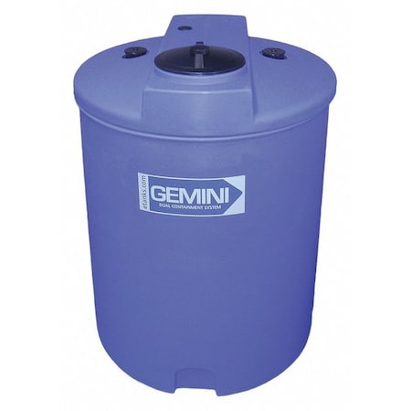 Peabody Engineering Storage Tank, Double Wall Vertical, LDPE 1.9, Blue, 120 Gal 01-29777