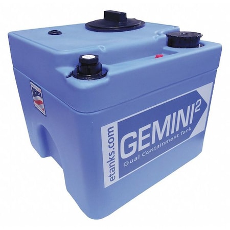 Peabody Engineering Storage Tank, Double Wall Square, LDPE 1.9, Blue, 5 Gal 01-31924