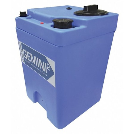 Peabody Engineering GeminiDual Containment Storage Tank, Double Wall, Square, LDPE 1.5, Blue, 10 Gal 01-29816