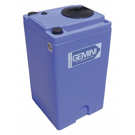 Peabody Engineering GeminiDual Containment Storage Tank, Double Wall, Square, LDPE 1.5, Blue, 40 Gal 01-29655